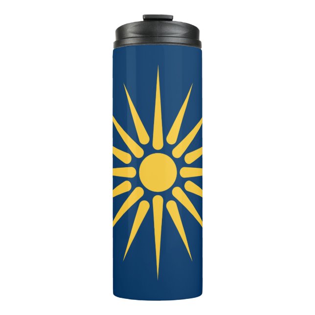 Thermal Tumbler with flag of Macedonia, Greece (Front)