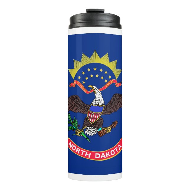 Thermal Tumbler with flag of North Dakota, USA (Front)