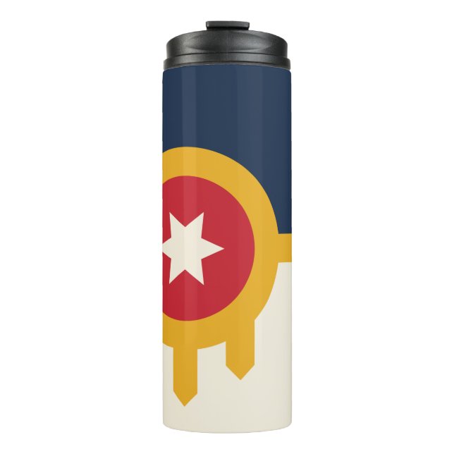 Thermal Tumbler with flag of Tulsa, Oklahoma (Front)