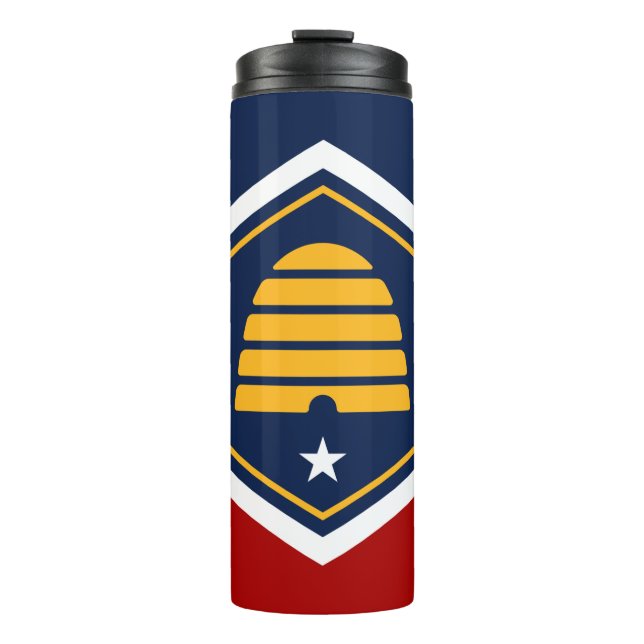 Thermal Tumbler with flag of Utah State, USA (Front)