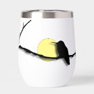 Thermal Wineglass - Hummingbird on Branch