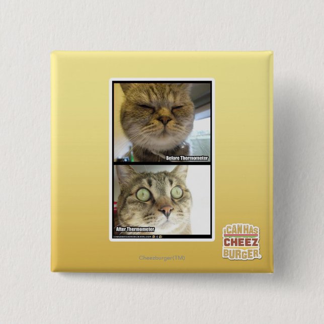 Thermometer 2 Inch Square Button (Front)