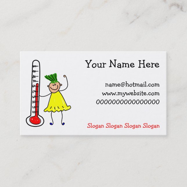 Thermometer Kid Calling Card (Front)
