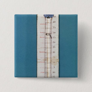 Thermometer surmounted with a phrygian bonnet 2 inch square button
