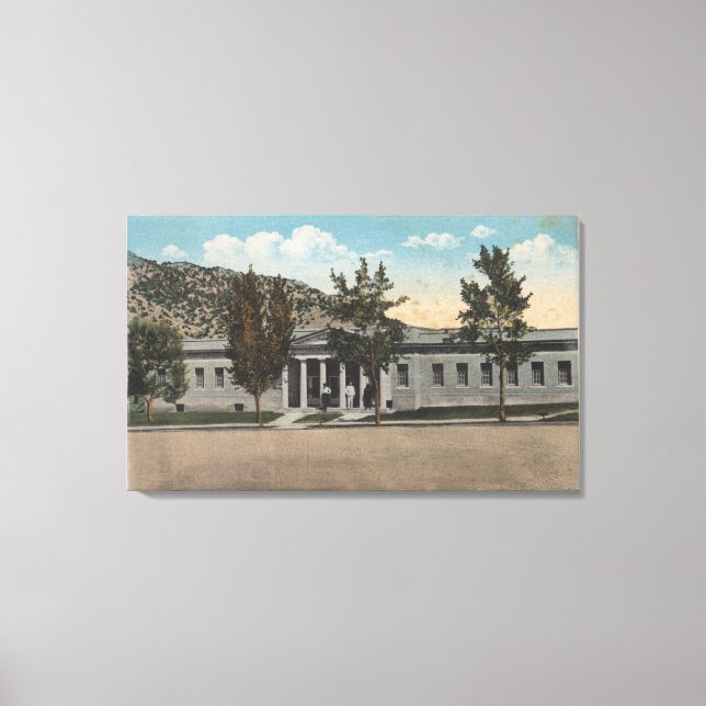 Thermopolis, WY - View of Big Horn Bath House Canvas Print (Front)