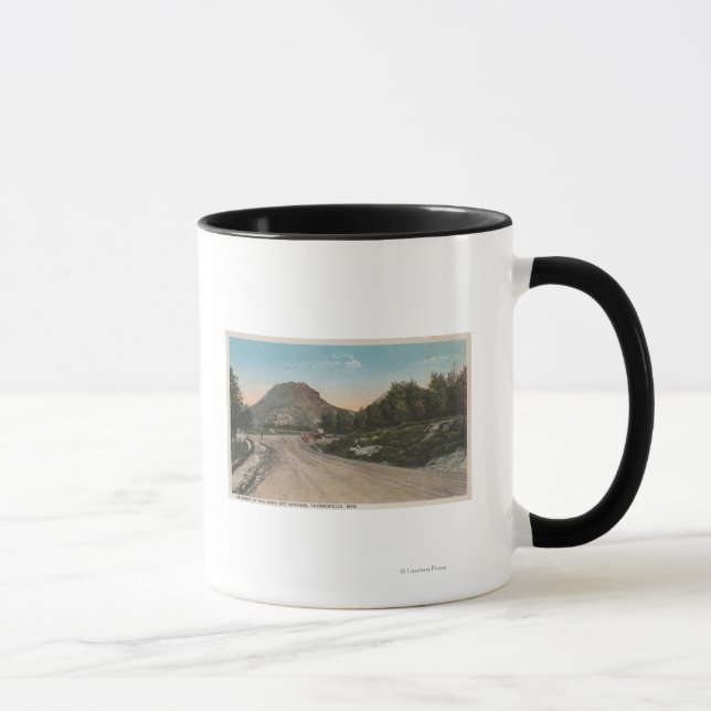 Thermopolis, WY - View of Big Horn Driveway Mug (Right)
