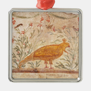 thermopolium depicting phoenix and inscription metal ornament