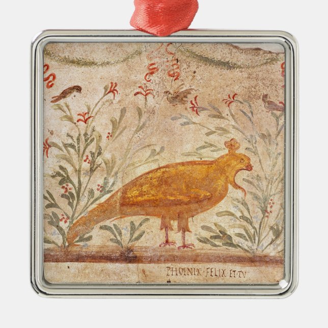 thermopolium  depicting phoenix and inscription metal ornament (Front)