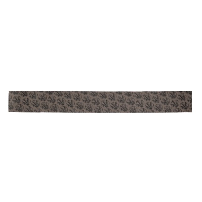 Theropod Footprints Satin Ribbon (Front)
