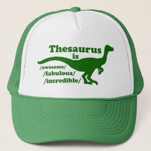 Thesaurus Dinosaur trucker Hat