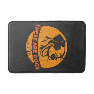 These Are Dogs Bold And Funny Retro Dog Lover Desi Bath Mat