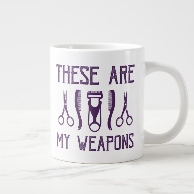 These Are My Weapons Large Coffee Mug (Right)