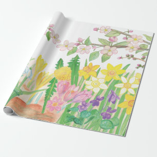 These Are the Spring Flowers that Radiate Joy  Wrapping Paper