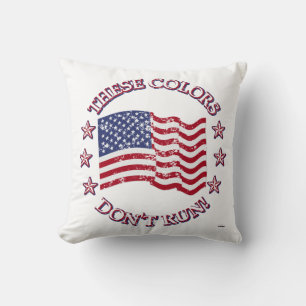 These Colours Don't Run! American Flag & Stars Throw Pillow