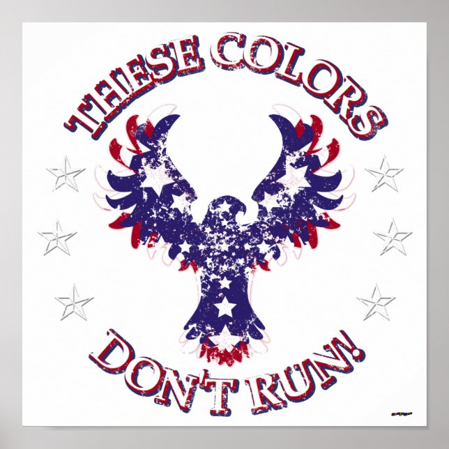 These Colours Don't Run! Eagle Stars & Stripes Poster (Front)