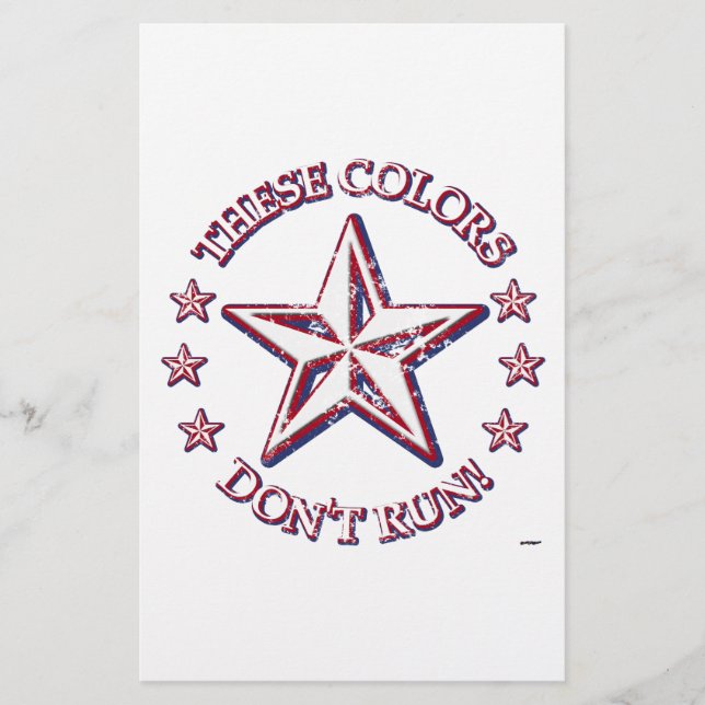 These Colours Don't Run! Star Stationery (Front)