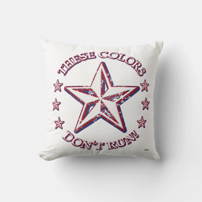 These Colours Don't Run! Star Throw Pillow (Front)