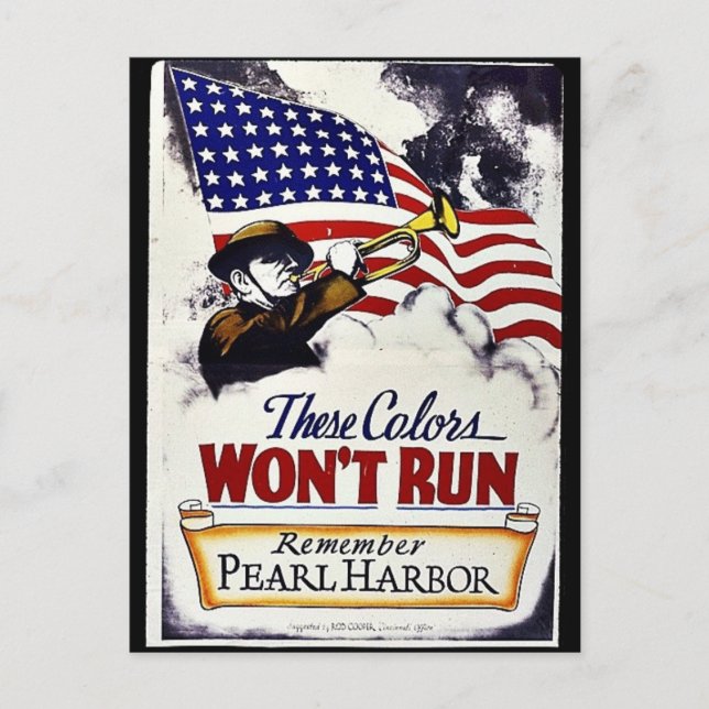 These Colours, Won't Run, Pearl Harbour Postcard (Front)