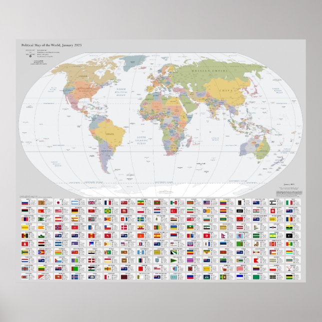 These Fair Shores World Map 2023 Poster (Front)