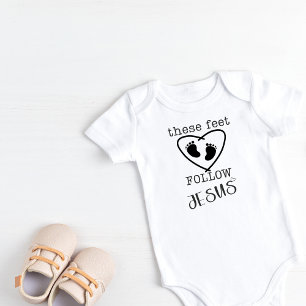 These feet follow Jesus Baby Bodysuit