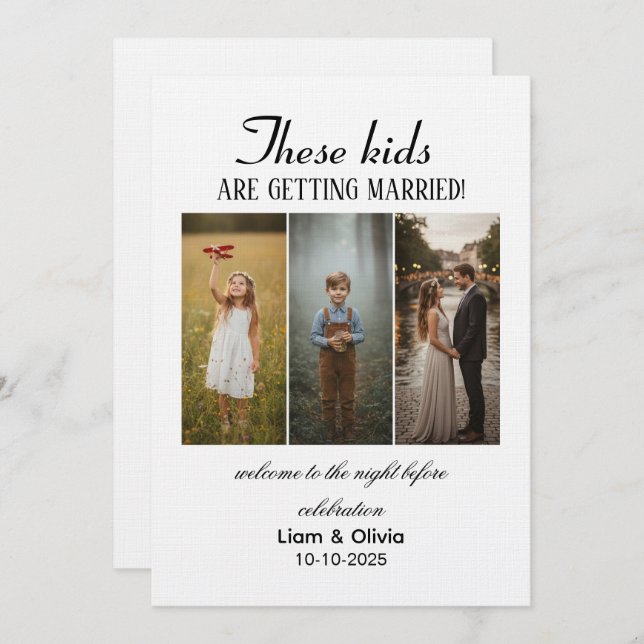 These Kids Are Getting Married The Night Before Invitation (Front/Back)