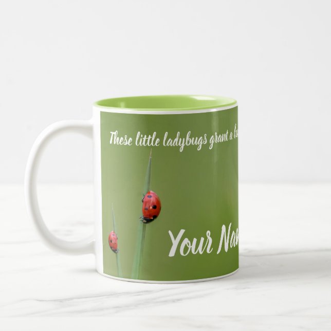 These little ladybugs grant a lucky day! Two-Tone  Coffee Mug (Left)