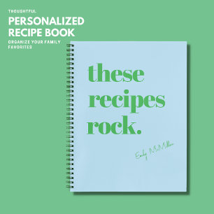 These Recipes Rock Colourful Blue and Green Recipe Notebook