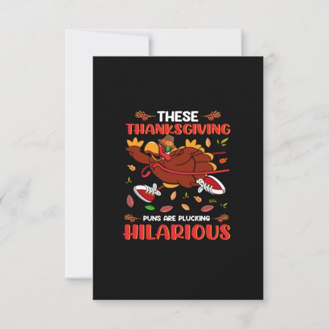 these thanksgiving puns are plucking hilarious invitation (Front)