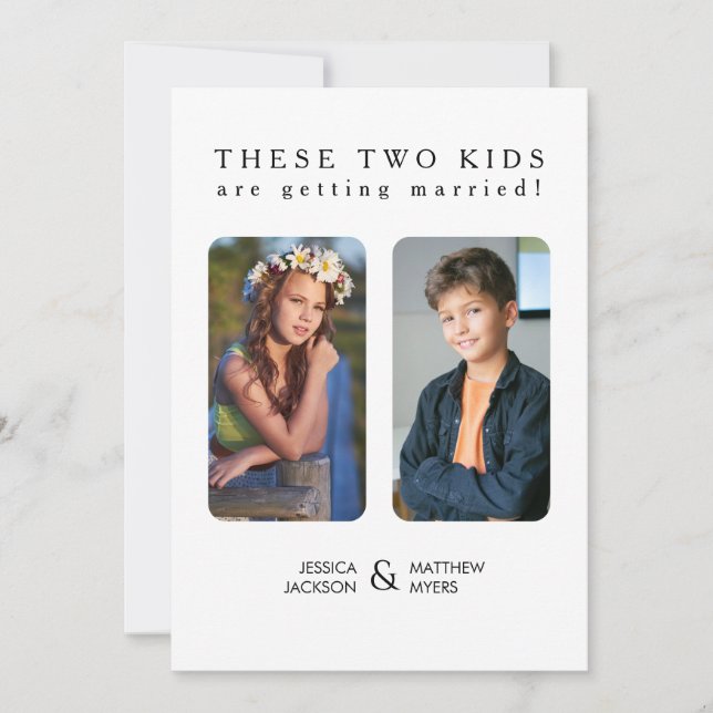 These Two Kids are Getting Married Childhood Pics Invitation (Front)