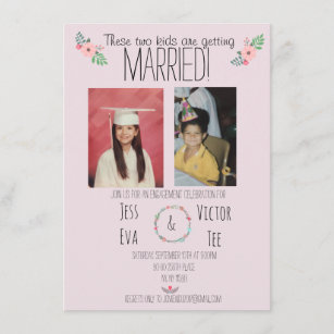 These two kids are getting married! invitation
