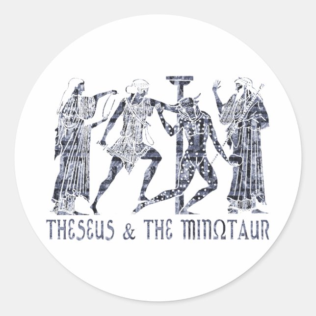 Theseus & The Minotaur Classic Round Sticker (Front)