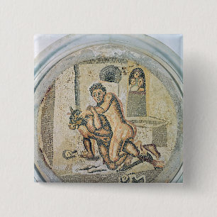 Theseus wrestling with the Minotaur 2 Inch Square Button