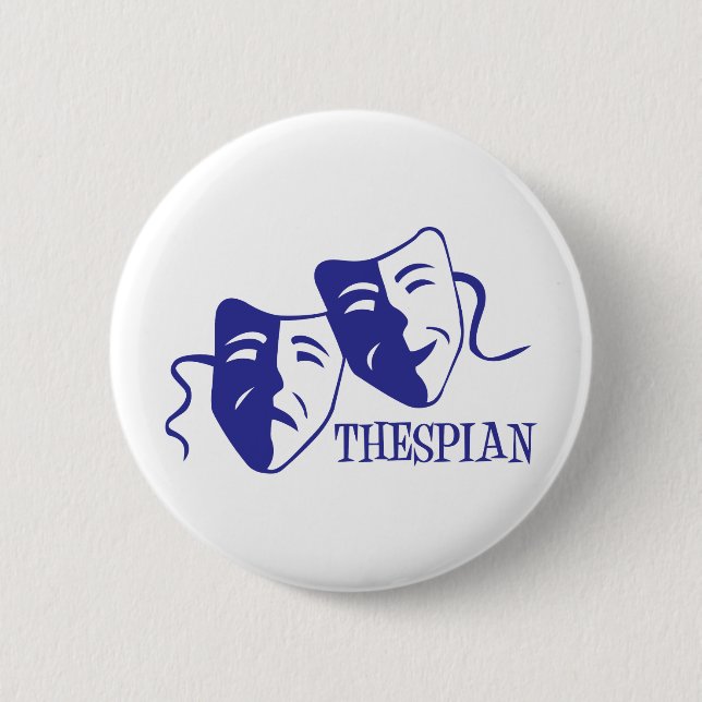 thespian blue 2 inch round button (Front)