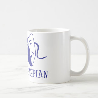 thespian blue coffee mug