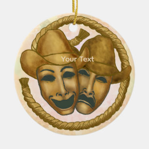 Thespian Cowboy  Ceramic Ornament