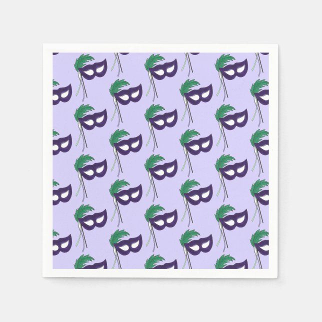 Thespian Drama Theatre Masquerade Mask Mardi Gras Napkin (Front)