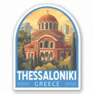 Thessaloniki Greece Agios Pavlos Travel Art Retro