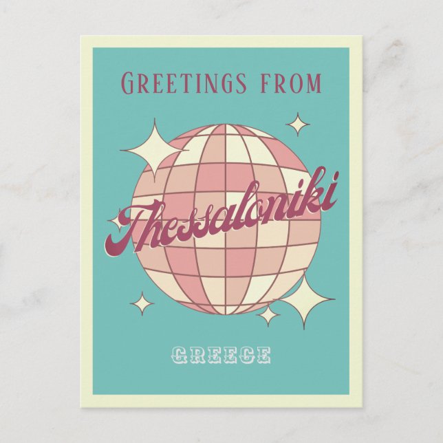 Thessaloniki Greece travel retro vintage Postcard (Front)