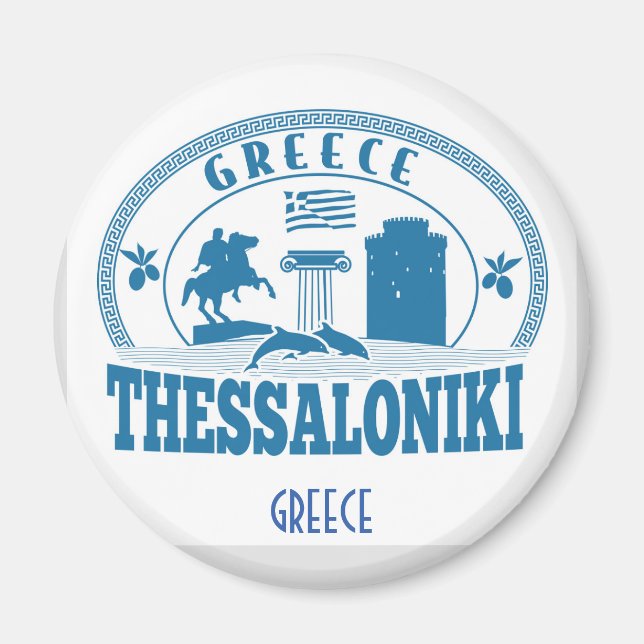 Thessaloniki Travel Souvenir Magnet (Front)