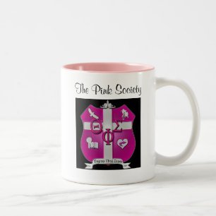 theta phi sigma shield, The Pink Society Two-Tone Coffee Mug