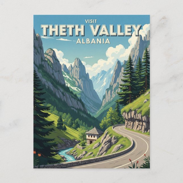 Theth Albania Travel Postcard (Front)