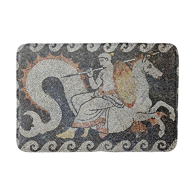 Thetis on a Hippocampus Ancient Greek Mosaic Bath Mat (Front)
