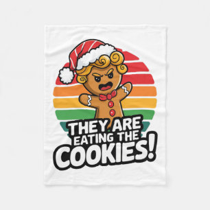 They Are Eating The Gingerbread Christmas Humour T Fleece Blanket