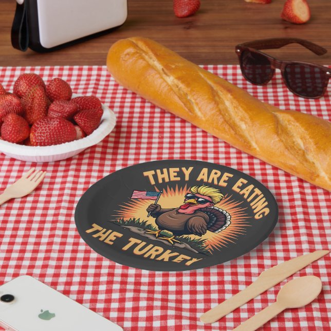 They Are Eating the Turkey Trump Vance  Paper Plate (Picnic)