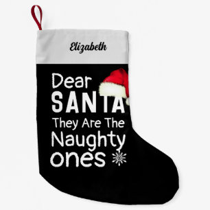 They Are the Naughty Ones Funny Small Black Xmas Christmas Stocking