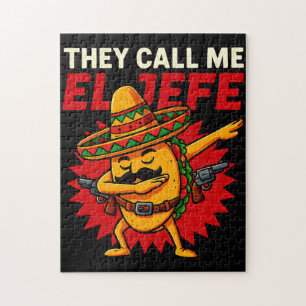 They Call Me El Jefe Taco Funny Boss Cinco De Mayo Jigsaw Puzzle