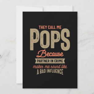 They Call Me Pops Because Parner In Crime Thank You Card