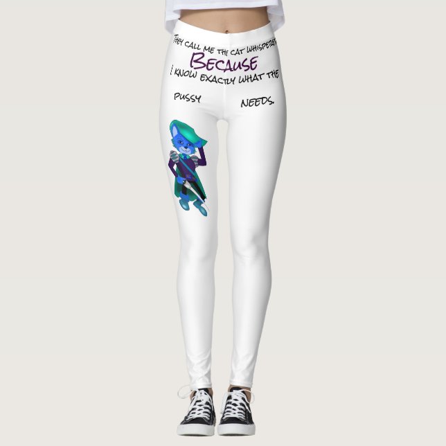 They call me the cat whisperer. leggings (Front)