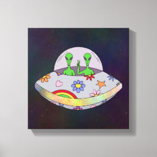 They Come in Peace UFO Canvas Print