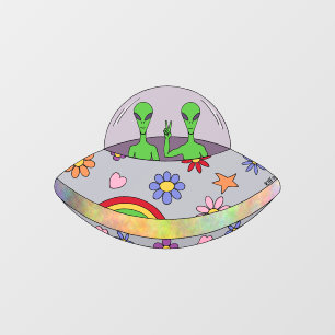 They Come in Peace UFO Window Cling